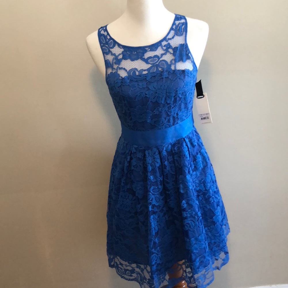Blue lace dress
